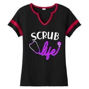 Scrub Life Stethoscope  Ladies Halftime Notch Neck Tee