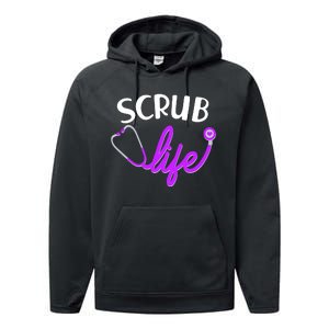 Scrub Life Stethoscope  Performance Fleece Hoodie