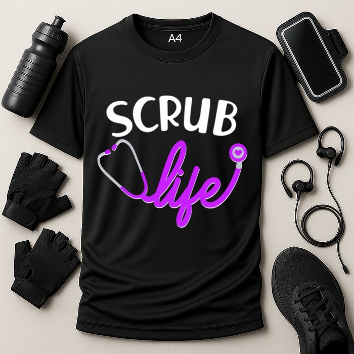 Scrub Life Stethoscope  Cooling Performance Crew T-Shirt