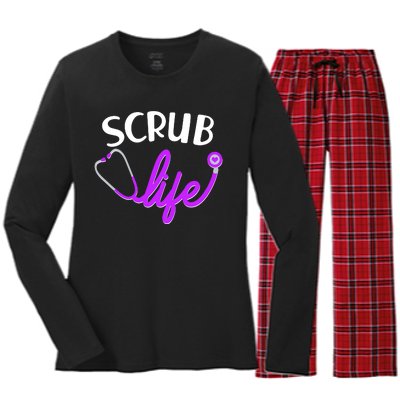 Scrub Life Stethoscope  Women's Long Sleeve Flannel Pajama Set 