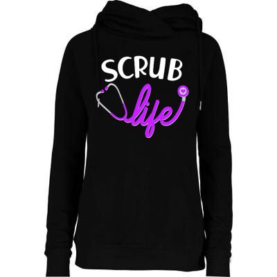 Scrub Life Stethoscope  Womens Funnel Neck Pullover Hood