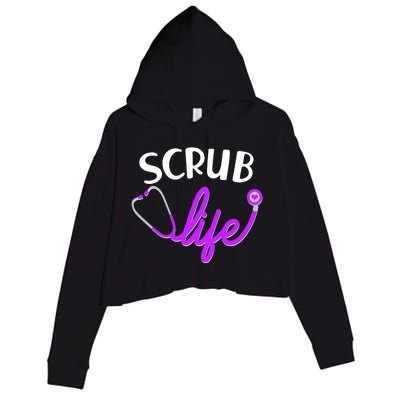 Scrub Life Stethoscope  Crop Fleece Hoodie