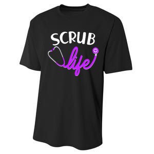 Scrub Life Stethoscope  Performance Sprint T-Shirt