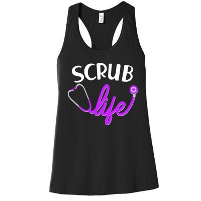 Scrub Life Stethoscope  Women's Racerback Tank