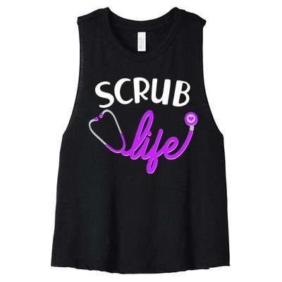 Scrub Life Stethoscope  Women's Racerback Cropped Tank