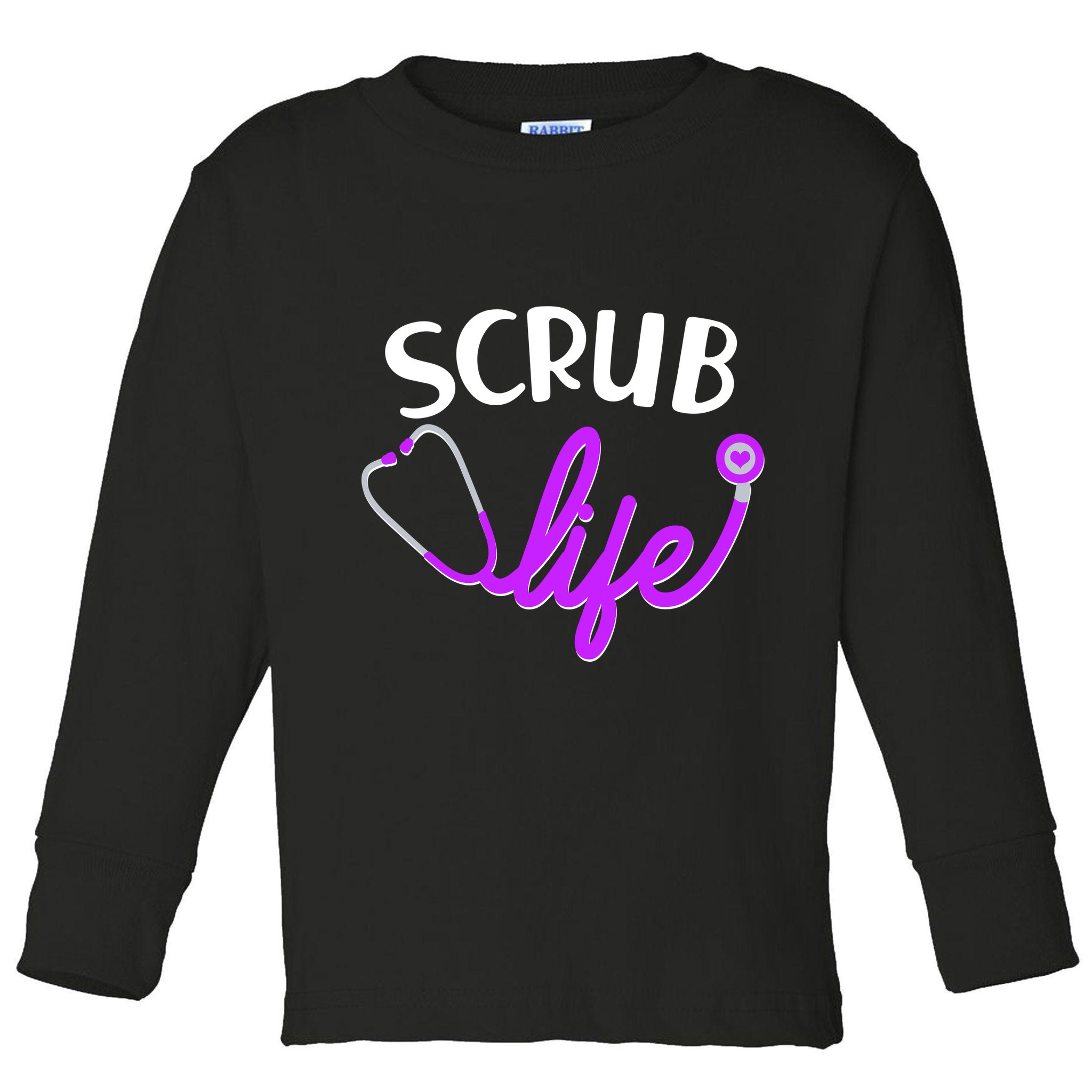 Scrub Life Stethoscope  Toddler Long Sleeve Shirt