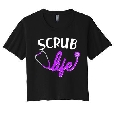 Scrub Life Stethoscope  Women's Crop Top Tee