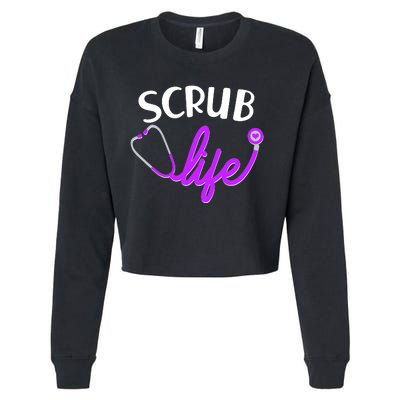 Scrub Life Stethoscope  Cropped Pullover Crew