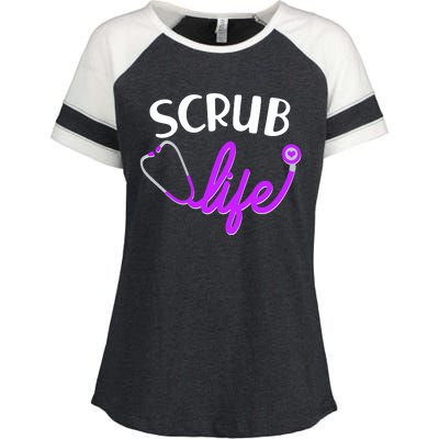 Scrub Life Stethoscope  Enza Ladies Jersey Colorblock Tee