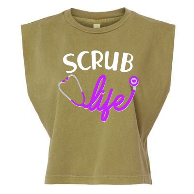 Scrub Life Stethoscope  Garment-Dyed Women's Muscle Tee