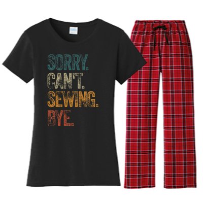 Sorry CanT Sewing Bye S Funny Quilting Lovers Women's Flannel Pajama Set