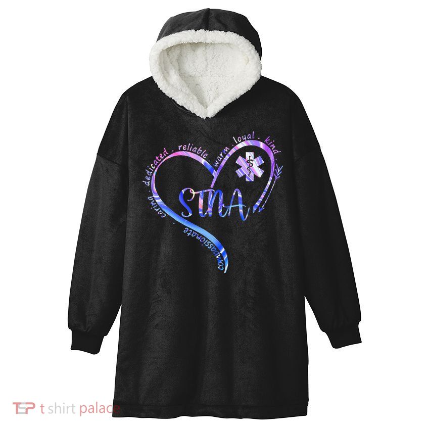 STNA Compassionate State Tested Nursing Assistant NURSE DAY Hooded Wearable Blanket