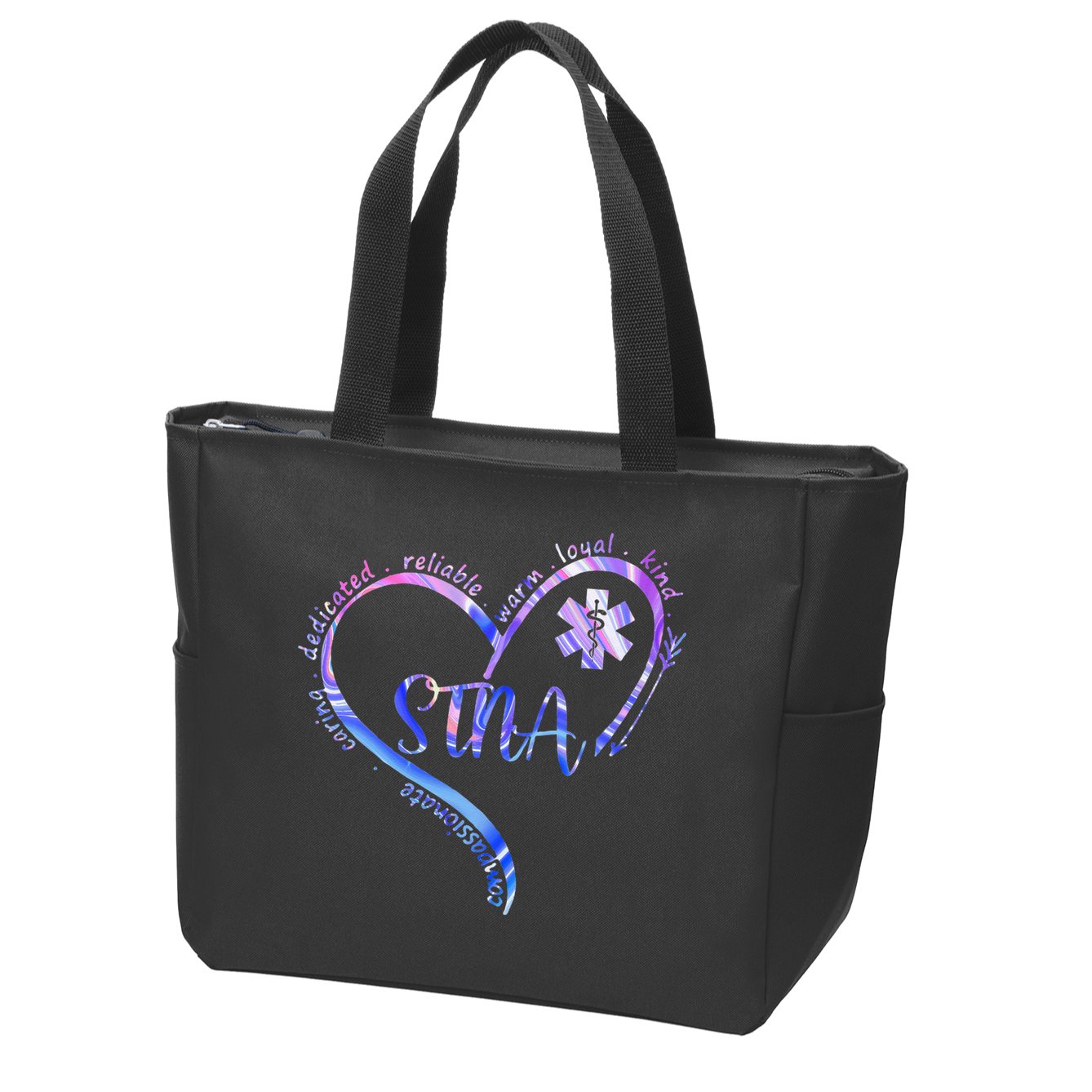 STNA Compassionate State Tested Nursing Assistant NURSE DAY Zip Tote Bag