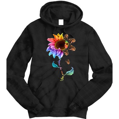 Sunflower Cocker Spaniel Head Funny Dog Long Sleeve Tie Dye Hoodie