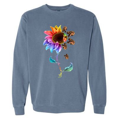 Sunflower Cocker Spaniel Head Funny Dog Long Sleeve Garment-Dyed Sweatshirt