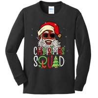 Santa Christmas Squad Black African American Pajamas Kids Long Sleeve Shirt