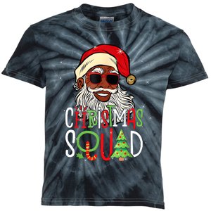 Santa Christmas Squad Black African American Pajamas Kids Tie-Dye T-Shirt