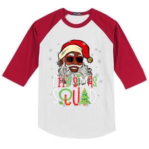 Santa Christmas Squad Black African American Pajamas Kids Colorblock Raglan Jersey