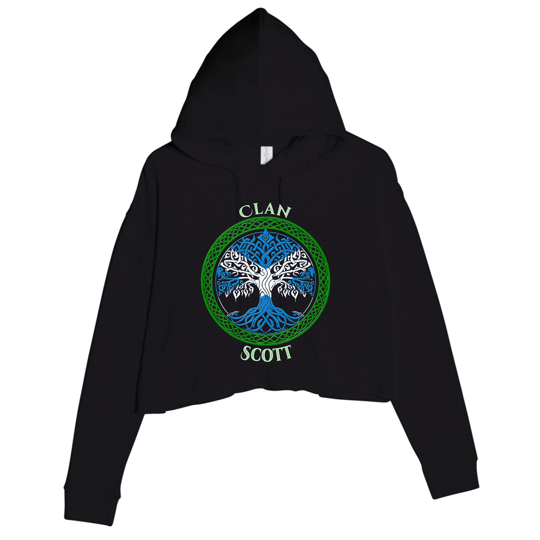 Scott Clan Scottish Family Crop Fleece Hoodie
