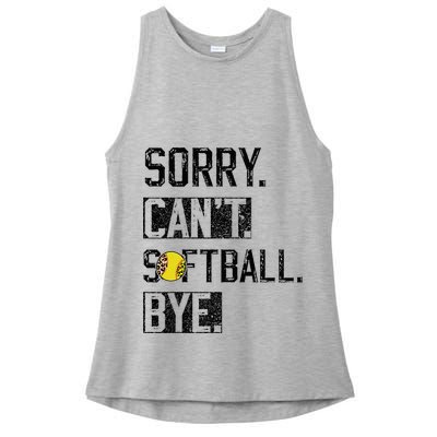 Sorry Can't softball Bye Funny softball Player vintage Ladies PosiCharge Tri-Blend Wicking Tank