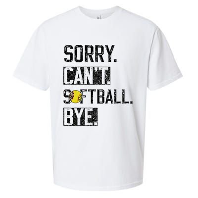 Sorry Can't softball Bye Funny softball Player vintage Sueded Cloud Jersey T-Shirt
