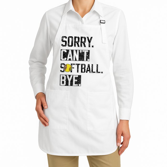 Sorry Can't softball Bye Funny softball Player vintage Apron