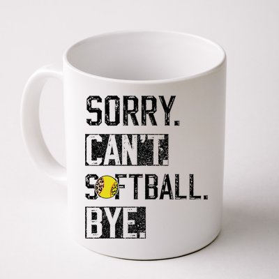 Sorry Can't softball Bye Funny softball Player vintage Mug