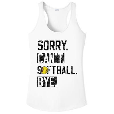 Sorry Can't softball Bye Funny softball Player vintage Ladies PosiCharge Competitor Racerback Tank