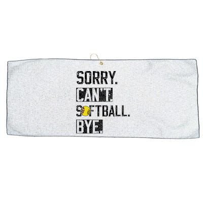 Sorry Can't softball Bye Funny softball Player vintage Large Microfiber Waffle Golf Towel