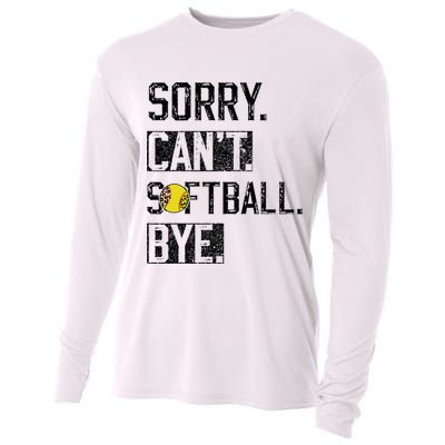 Sorry Can't softball Bye Funny softball Player vintage Cooling Performance Long Sleeve Crew