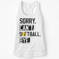 Sorry Can't softball Bye Funny softball Player vintage Womens Tank Top