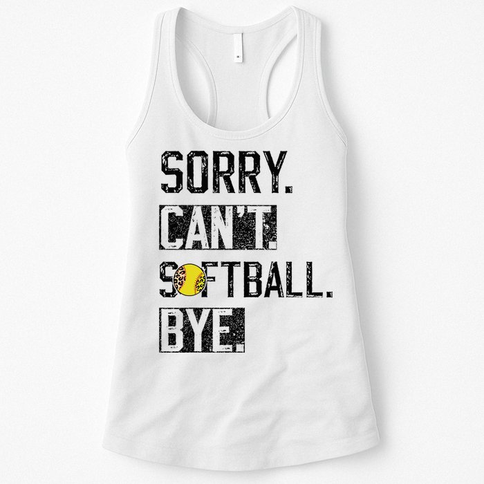 Sorry Can't softball Bye Funny softball Player vintage Womens Tank Top