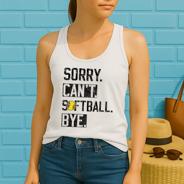 Sorry Can't softball Bye Funny softball Player vintage Womens Tank Top