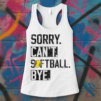 Sorry Can't softball Bye Funny softball Player vintage Womens Tank Top