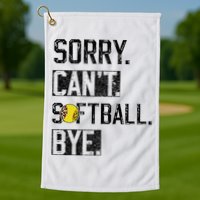 Sorry Can't softball Bye Funny softball Player vintage Golf Towel