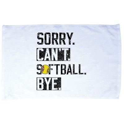 Sorry Can't softball Bye Funny softball Player vintage Microfiber Hand Towel