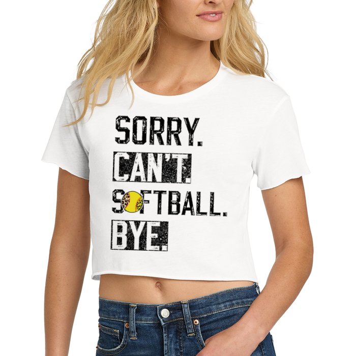 Sorry Can't softball Bye Funny softball Player vintage Crop Top