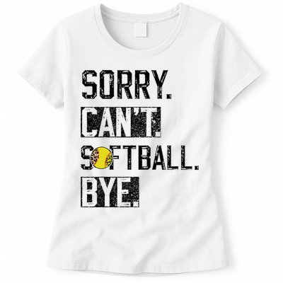 Sorry Can't softball Bye Funny softball Player vintage Womens T-Shirt