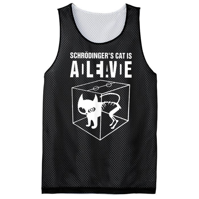 Schrodingers Cat Schrödinger’s Cat IS ALIVE Mesh Reversible Basketball Jersey Tank