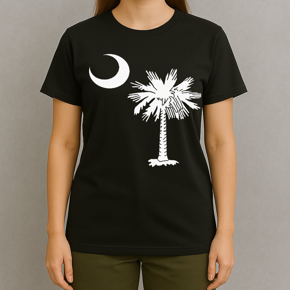 South Carolina State Flag Palmetto Tree Crescent Moon Sc T-Shirt