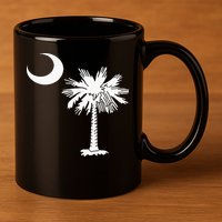 South Carolina State Flag Palmetto Tree Crescent Moon Sc 11oz C Handle Ceramic Mug