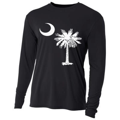 South Carolina State Flag Palmetto Tree Crescent Moon Sc Cooling Performance Long Sleeve Crew