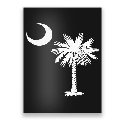 South Carolina State Flag Palmetto Tree Crescent Moon Sc Poster