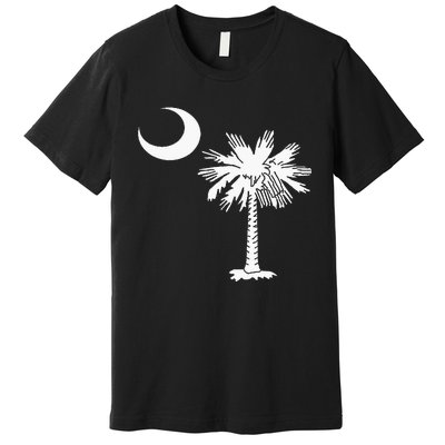 South Carolina State Flag Palmetto Tree Crescent Moon Sc Premium T-Shirt