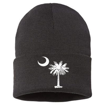 South Carolina State Flag Palmetto Tree Crescent Moon Sc Sustainable Knit Beanie