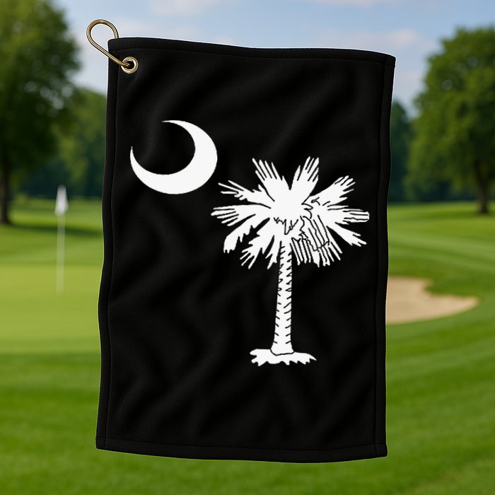 South Carolina State Flag Palmetto Tree Crescent Moon Sc Golf Towel