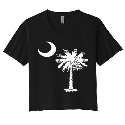 South Carolina State Flag Palmetto Tree Crescent Moon Sc Crop Top