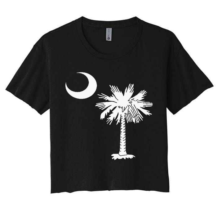 South Carolina State Flag Palmetto Tree Crescent Moon Sc Crop Top
