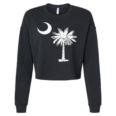 South Carolina State Flag Palmetto Tree Crescent Moon Sc Cropped Pullover Crew