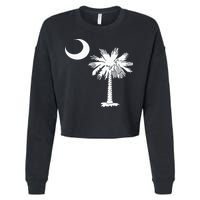 South Carolina State Flag Palmetto Tree Crescent Moon Sc Cropped Pullover Crew